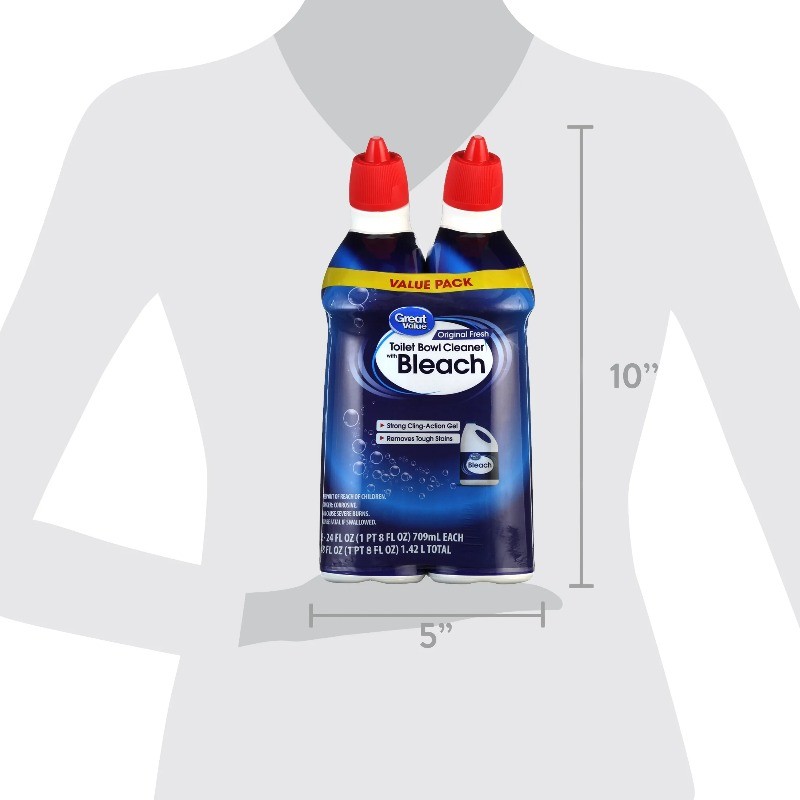 (3 pack) Great Value Toilet Bowl Cleaners, Fresh scent, 24 Fluid Ounce, 2 Count
