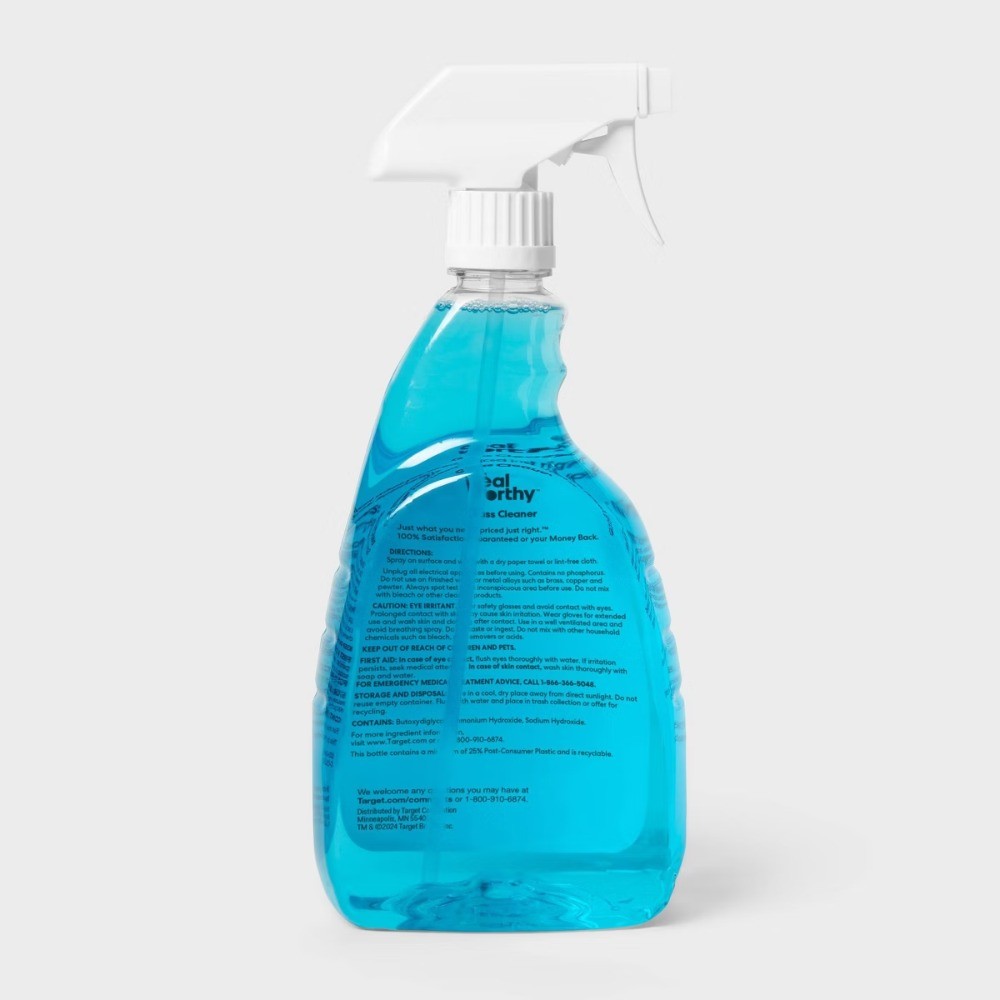 Glass Cleaner Spray Unscented Streak-Free-32 fl oz:Multi-Surface,Windows,Mirrors