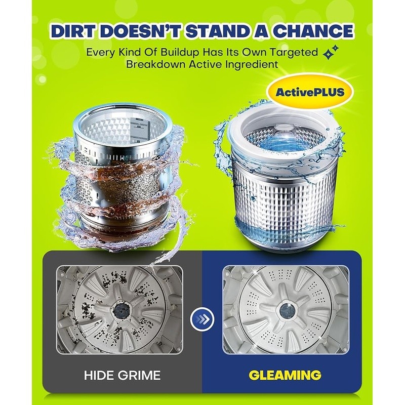 Washing Machine Cleaner Tablets Deep Clean Odor Eliminator Pet Hair Safe New