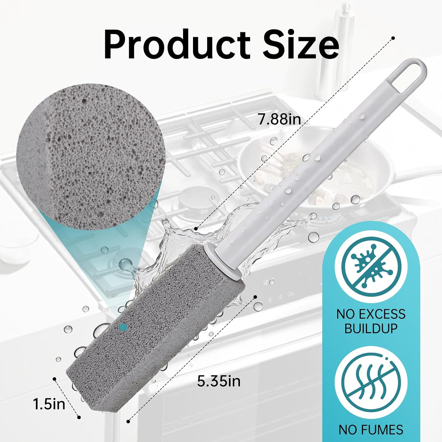 Pumice Stone for Cleaning Stove, 3 Packs Pumice Stone with Handle, Freely Tri…