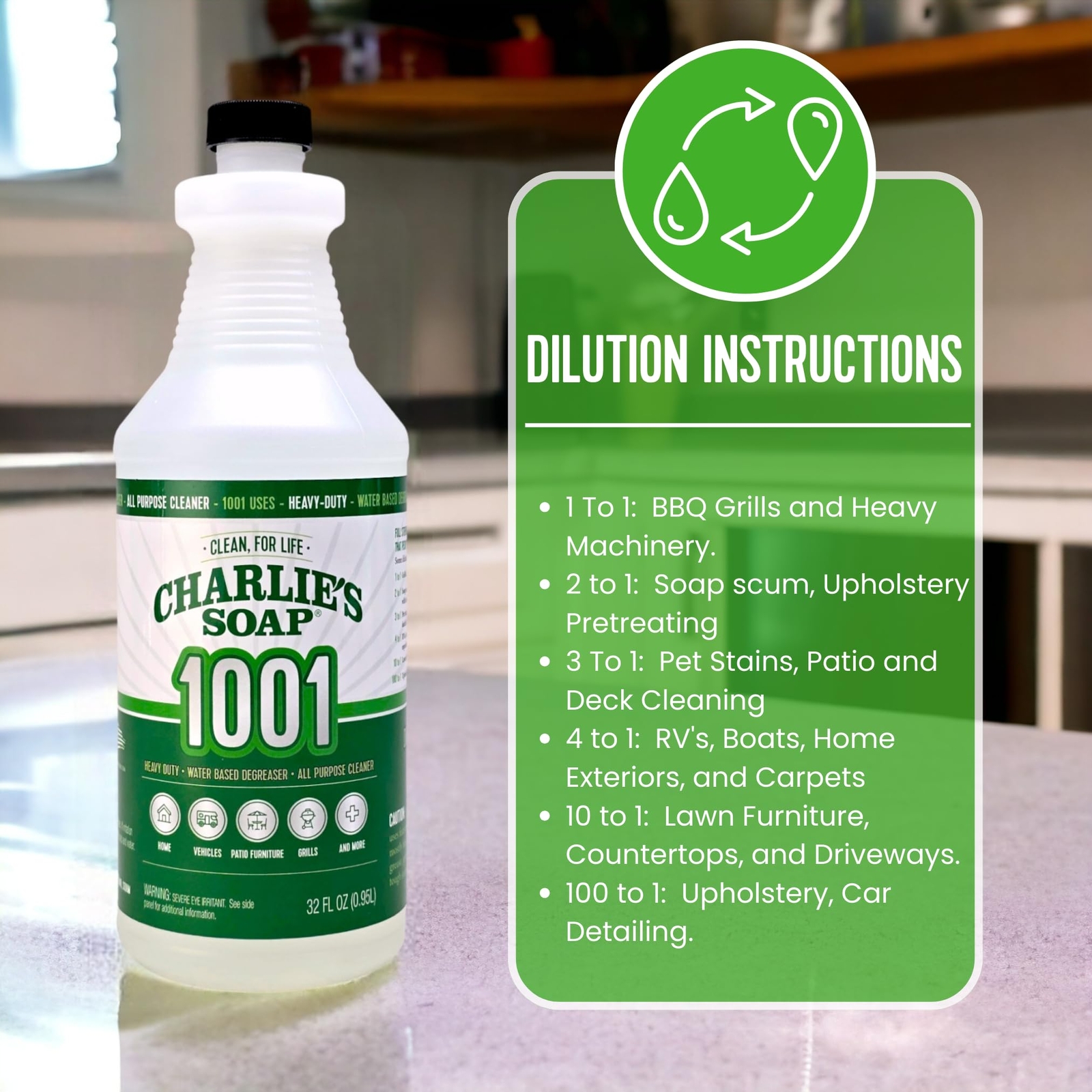 1001 Cleaner Heavy Duty Biodegradable Concentrated All Purpose Water Based Degre