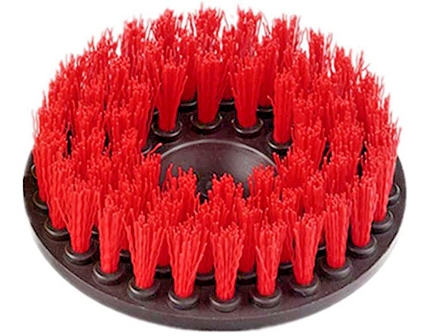 Drill Brush Attachment 2PC Heavy Duty 5″ RED Tile Grout Floor 5X Fast Clean !