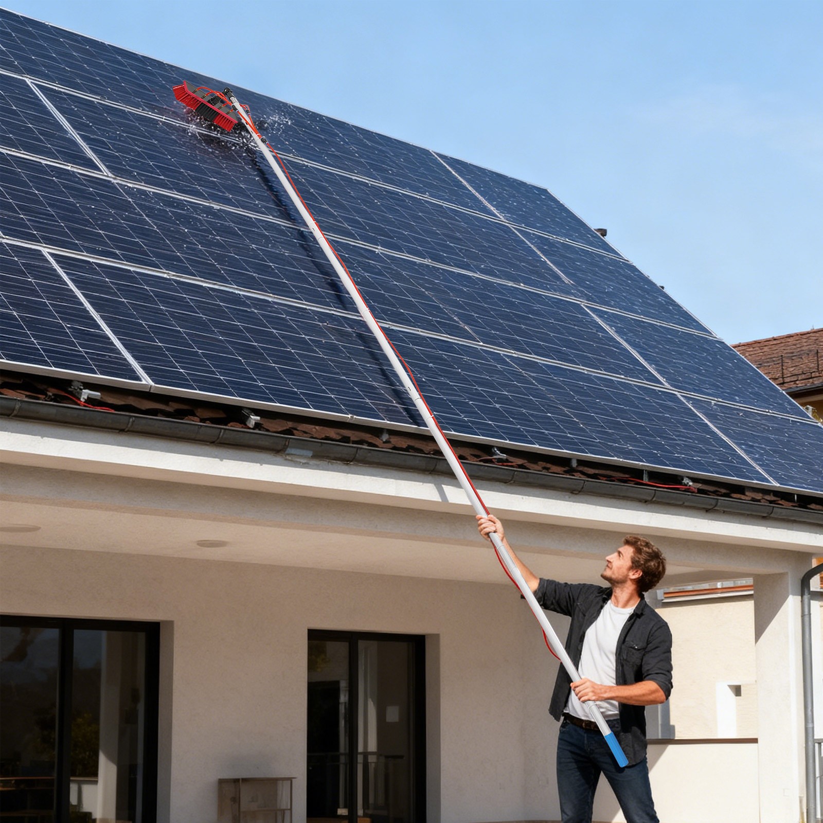 Cleanbrush & Pole Cleaning Kit For Solar Panel Outdoor Window Cleaning Pole Kit