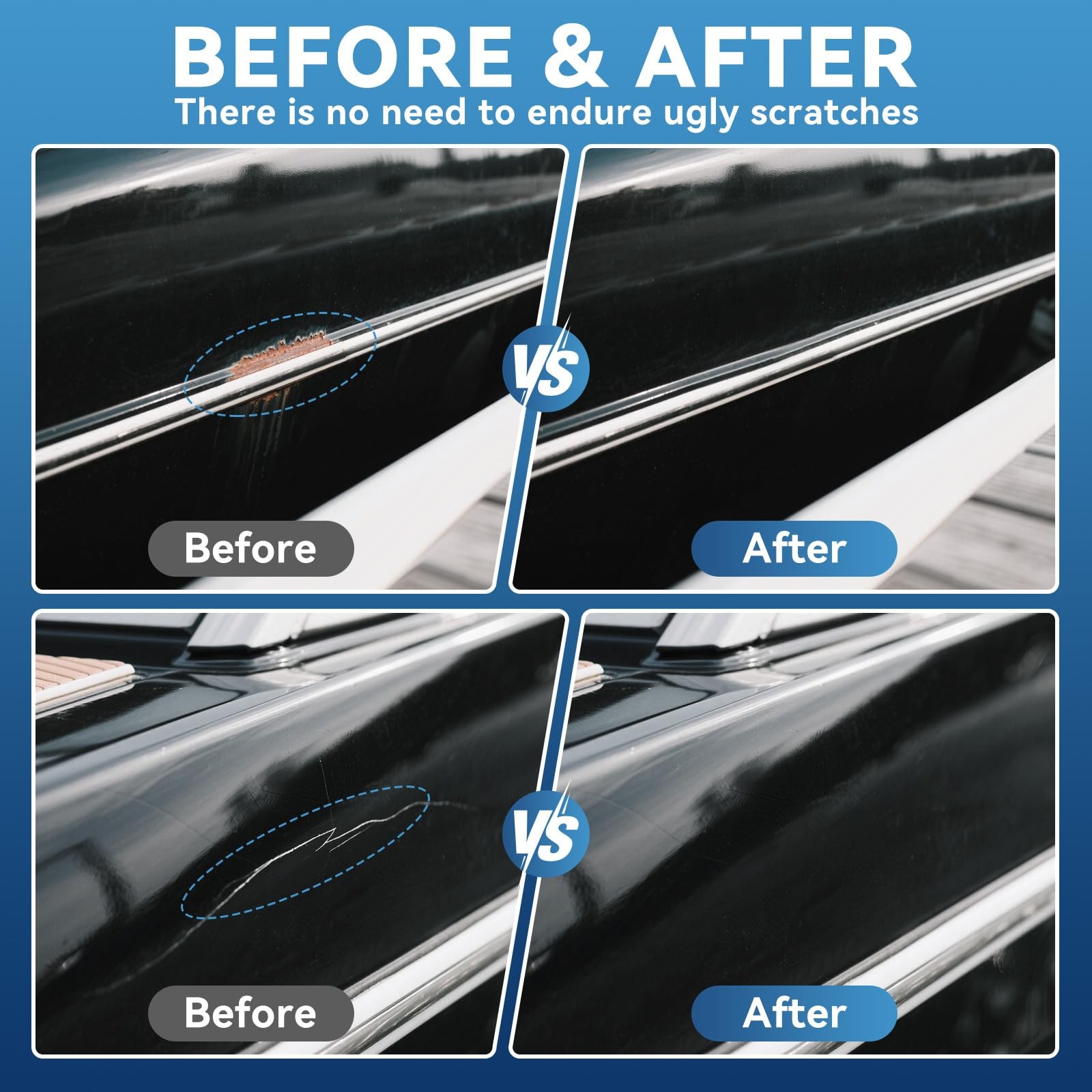 Boat Paint Black Touch Up Pen High-Gloss Boat Scratch Repair Marine Topside B…
