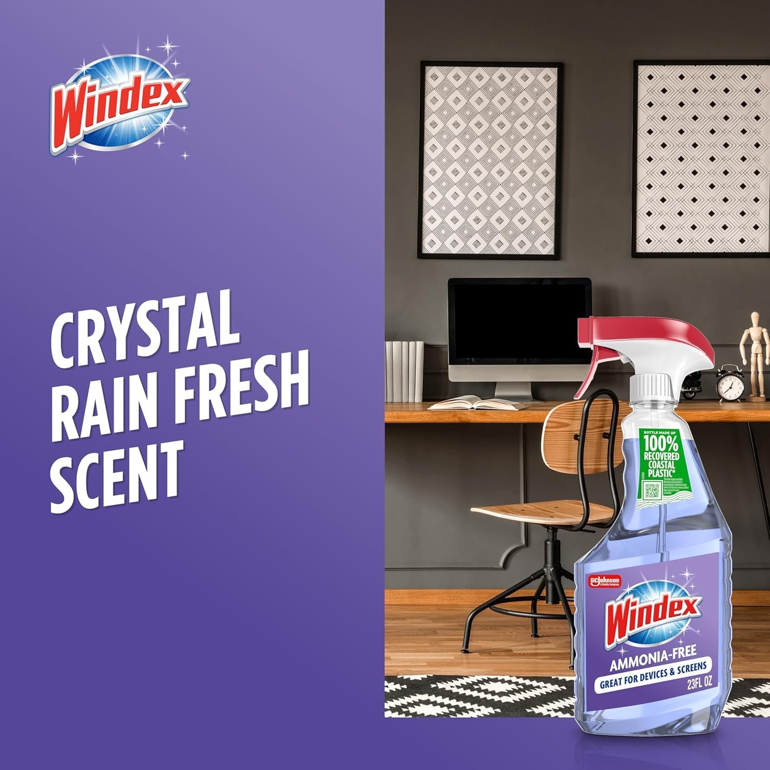Windex Ammonia-Free Glass and Window Cleaner Spray Bottle Bottle Made from 100%