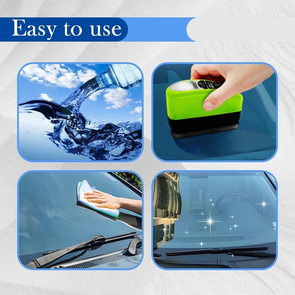 2025 New Automotive Oil Film Cleaning Brush, Clear Vision Glass Cleaner, 2 PACK
