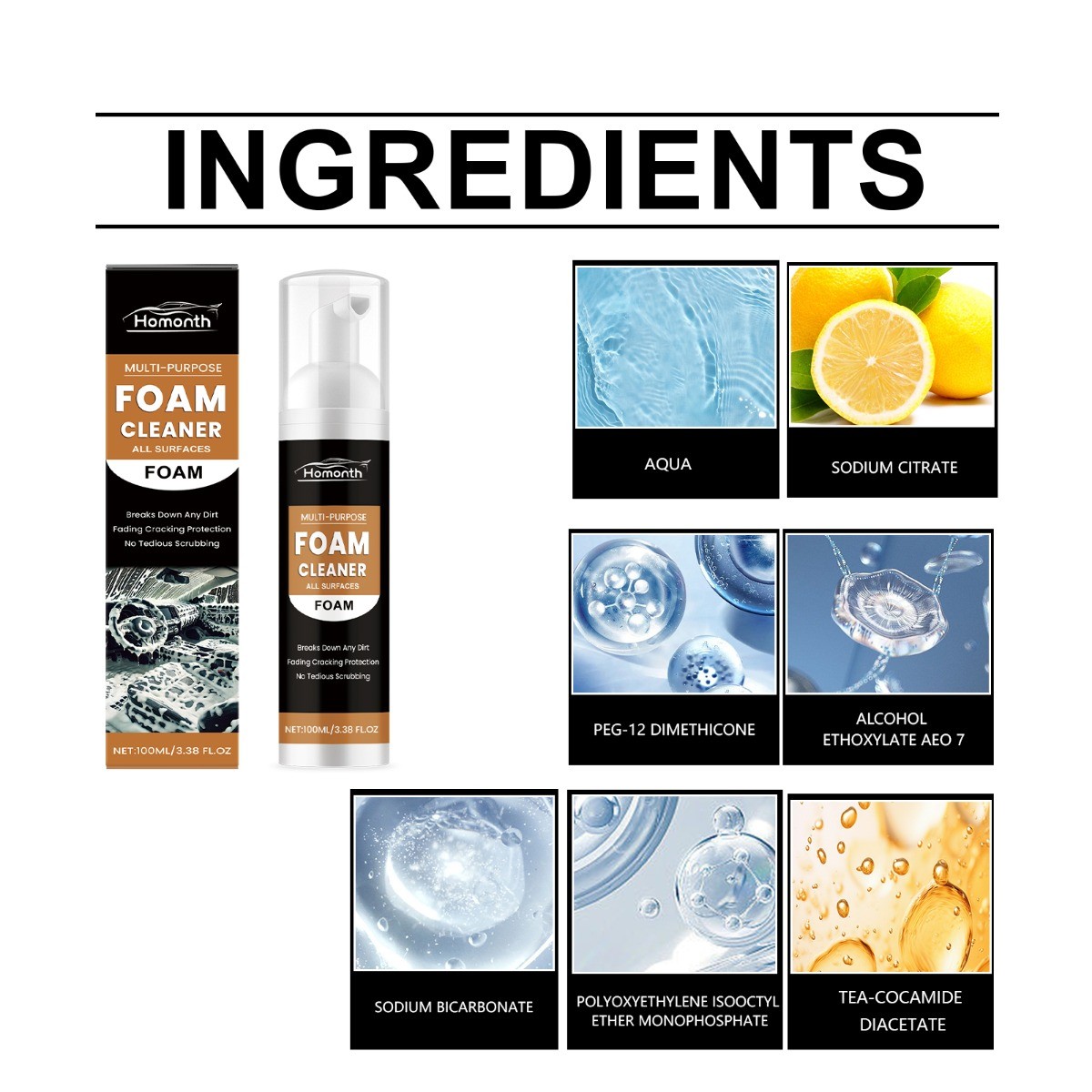Multi-Purpose Foam Cleaner, Rust Remover & Scratch Repair for Cars, Metal