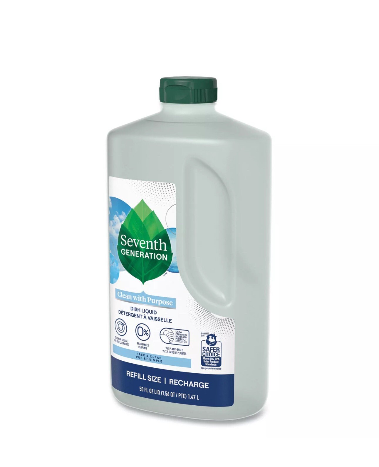 Dish Washing Liquid Free and Clear 50 OZ(case of 6) By Seventh Generation