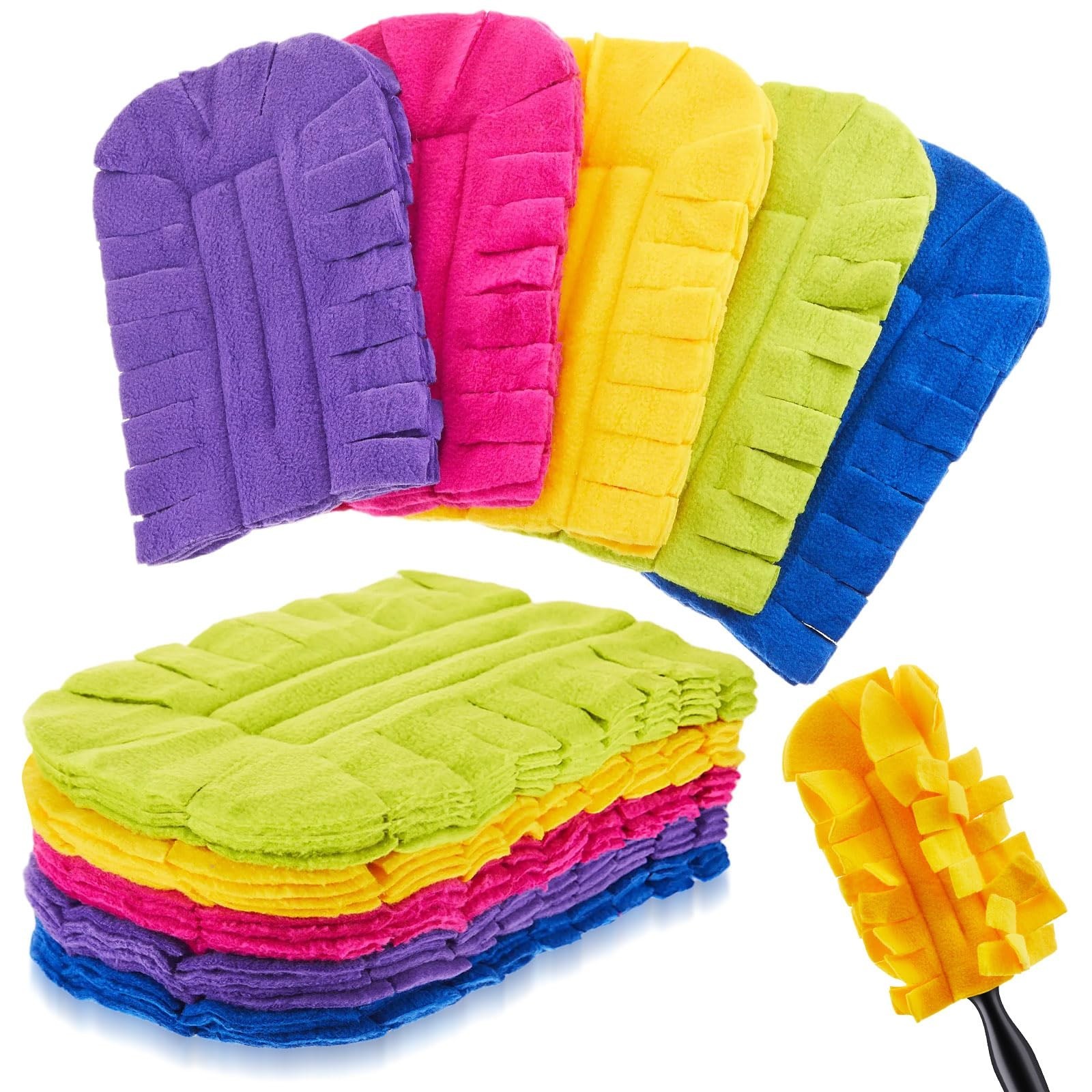 12 Pcs Reusable Fleece Duster Refills – Multi-Surface Washable Cleaning Pads