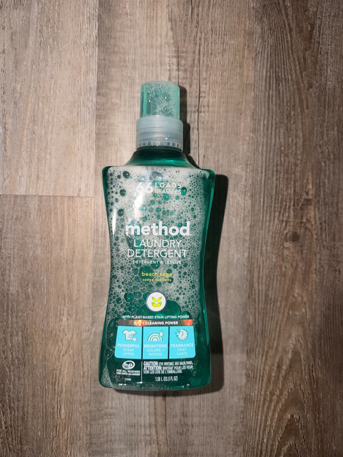 5 Pack – Method Liquid Laundry Detergent, Beach Sage, 66 Load Per Bottle, 53.5FL