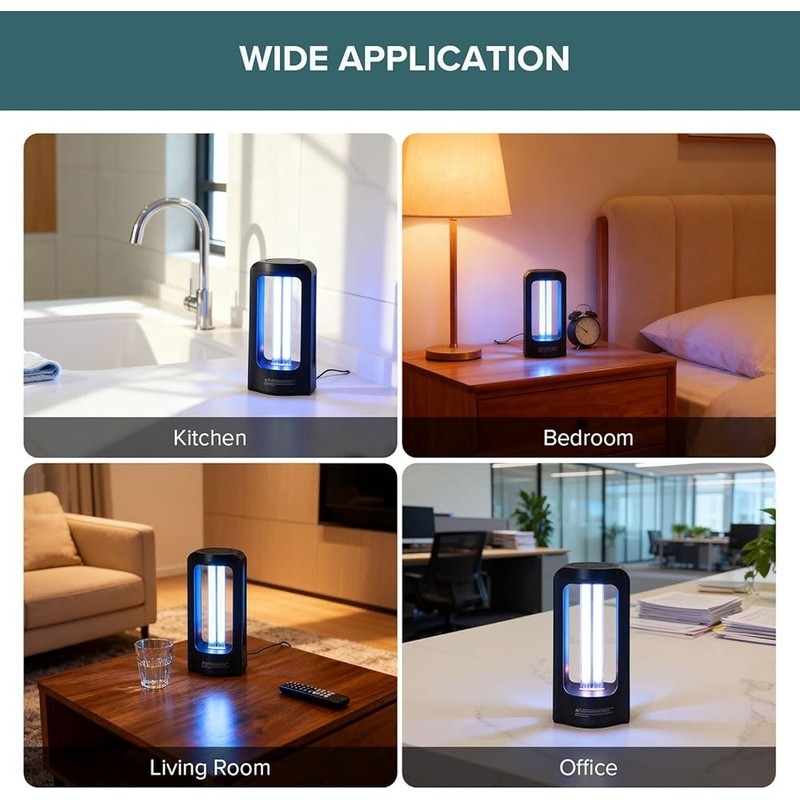 UVC Sanitizer Lamp Remote Control 99.9 Efficiency Indoor Odor Mold Removal New