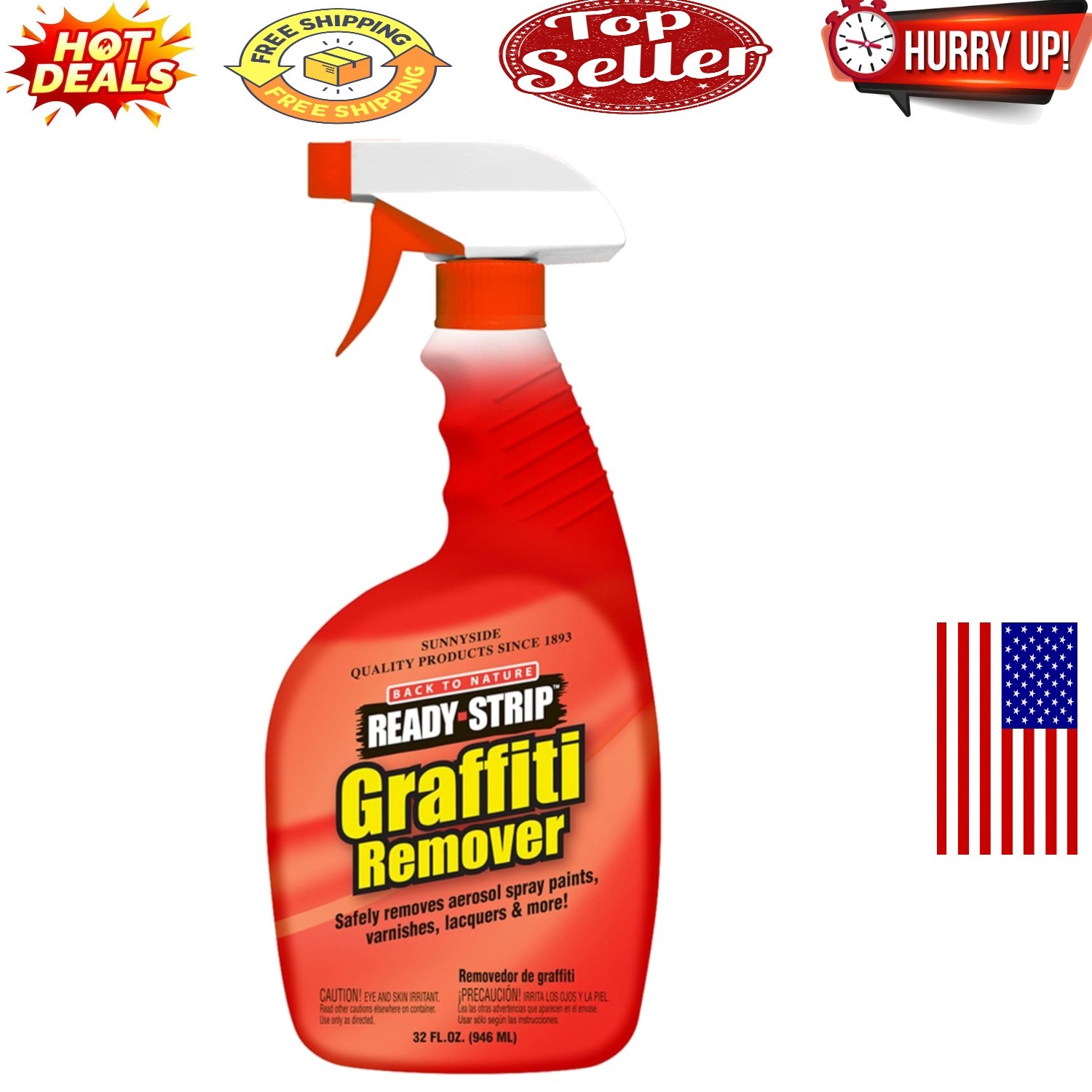 Ready-Strip Graffiti Remover Quart Spray – Eco-Friendly Surface Cleanser