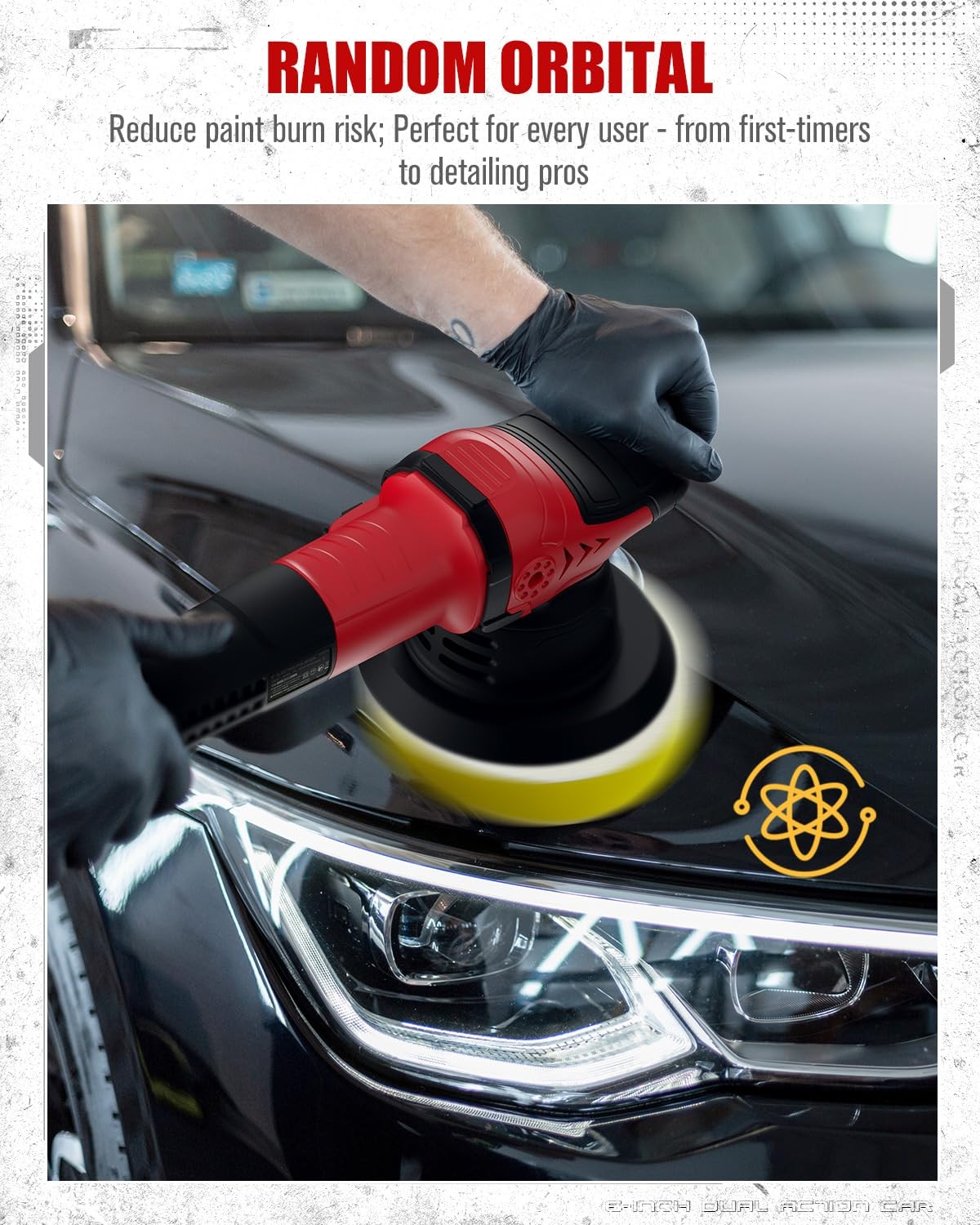Dual Action Car Buffer Polisher, 6 Inch Orbital Polisher for Car Detailing wi…