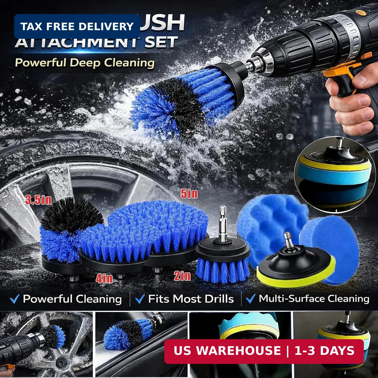 26Pcs Car Detailing Kit, Car Detailing Brush Set, Auto Detailing Drill Brush Set