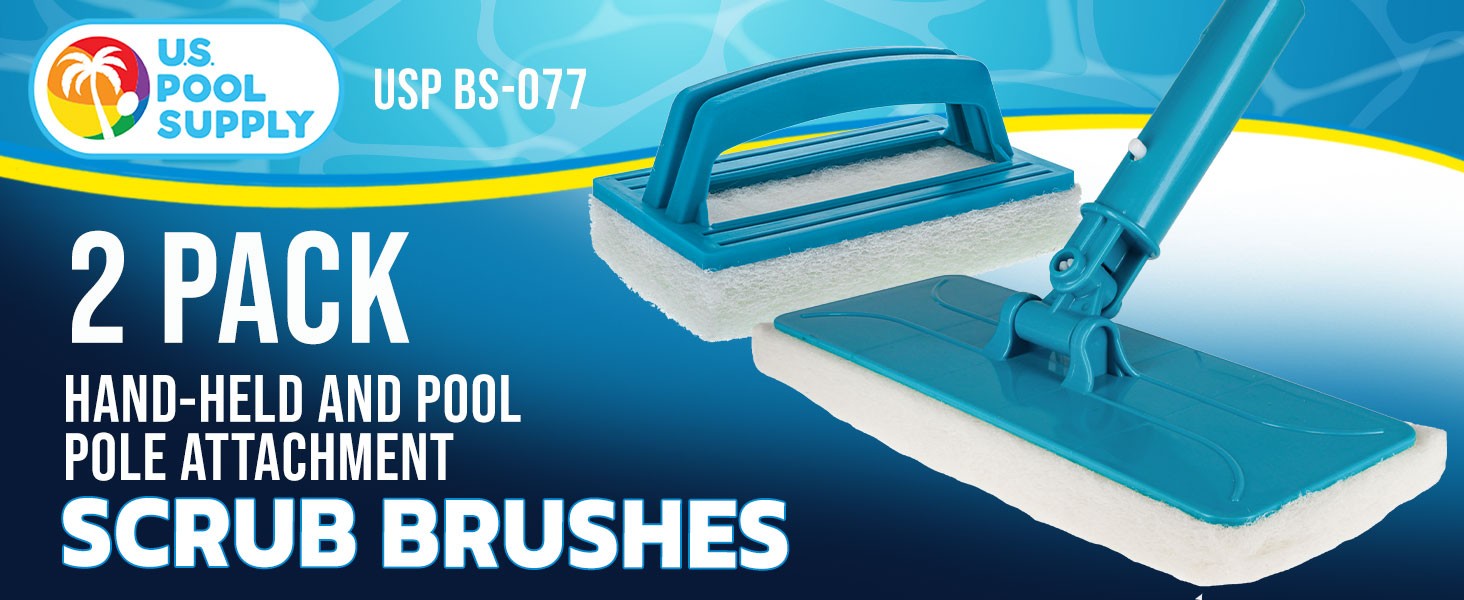 Hand-Held and Pool Pole Attachment Scrub Brushes – Surface Scrubbing Scouring