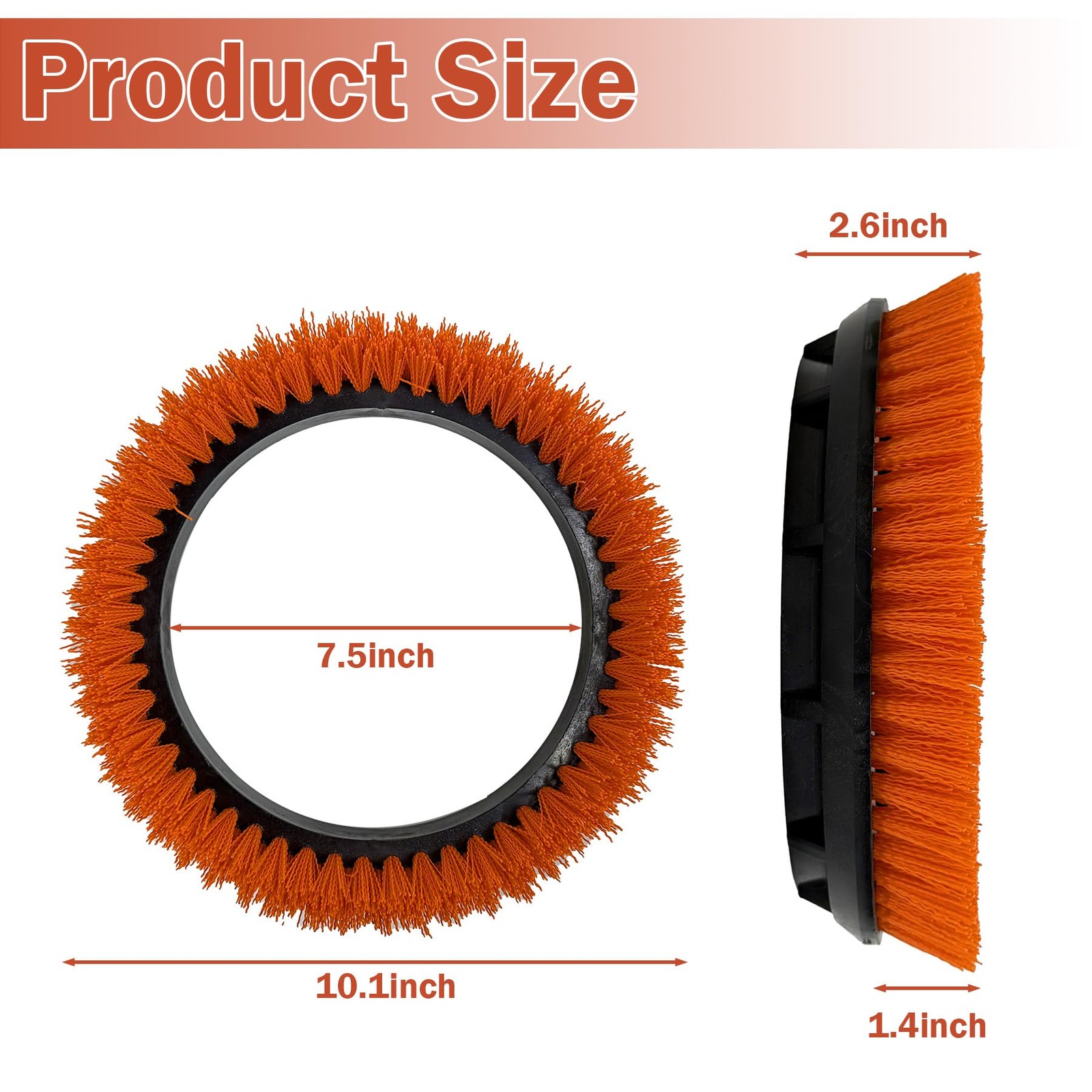 Commercial 237047 Nylon Carpet Orbiter Brush, 12″ Diameter, Polypropylene Bri…
