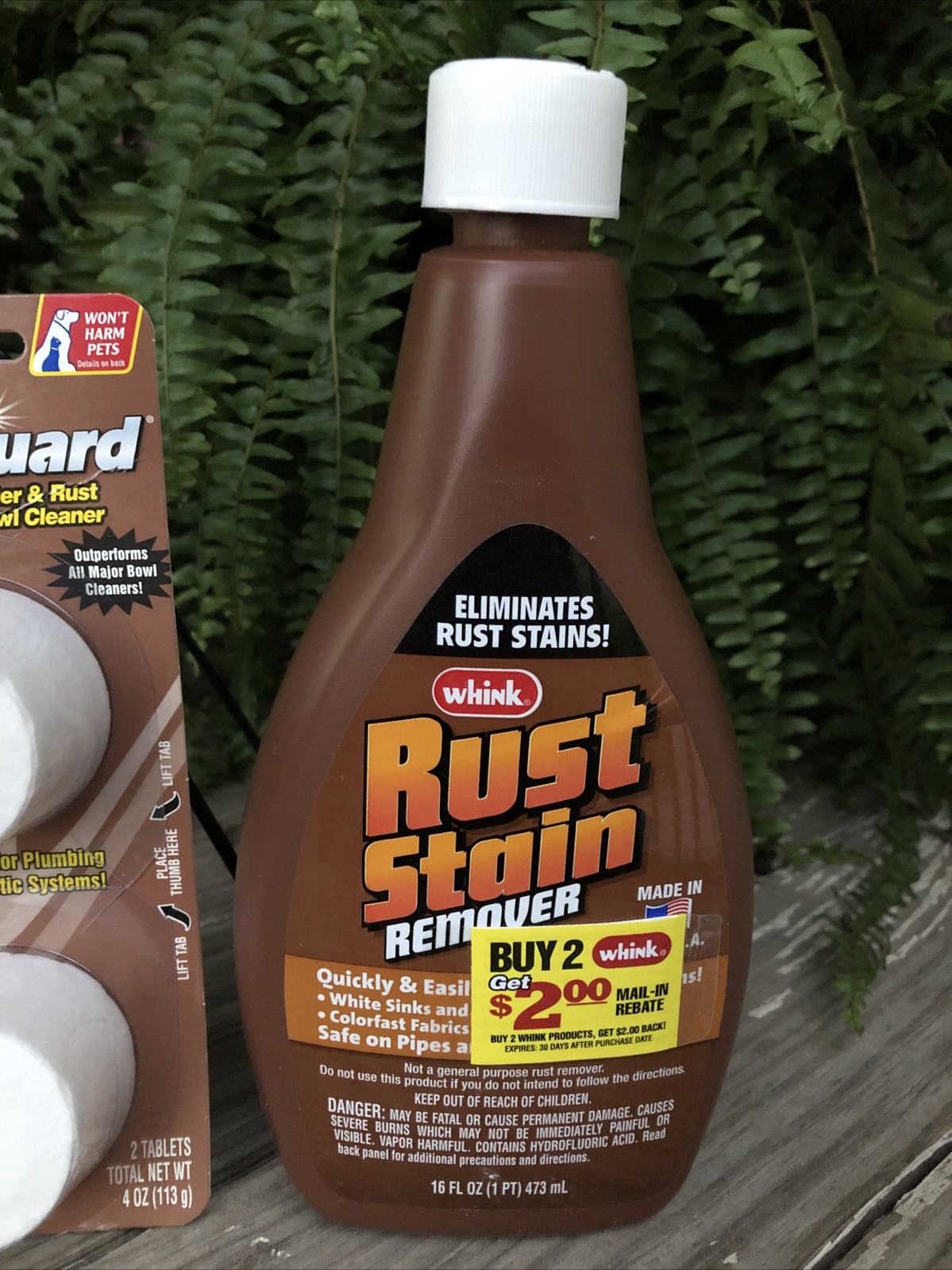 WHINK 2 Rust Guard Tablets & Rust Stain Remover Liquid 16 oz Toilet Bowl Cleaner