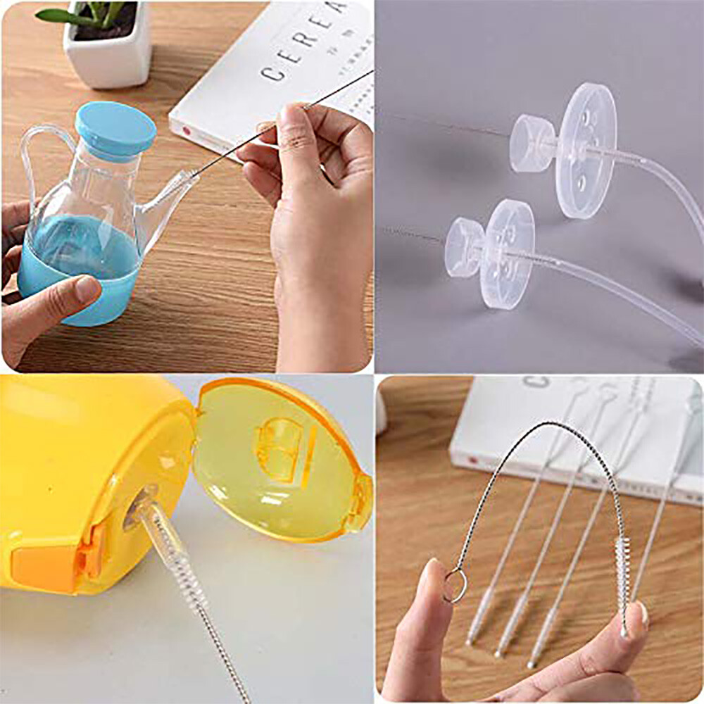 1-10PCS Nylon Straw Cleaner Cleaning Brush Small Long Handle Inner Hole Brushes
