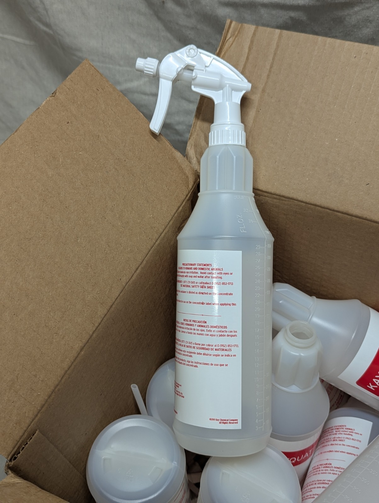 Kay Kayquat II 32oz. Plastic Trigger Spray Bottles Commercial 12 pk Empty