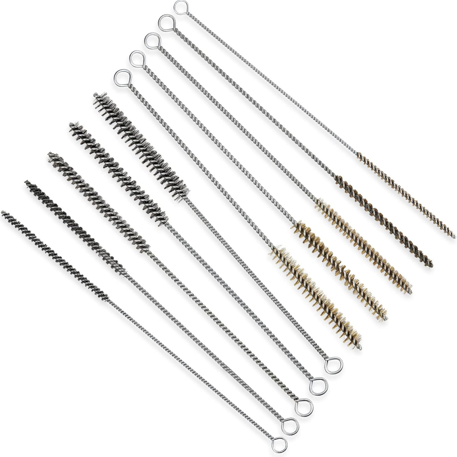 10 Pieces Wire Tube Brushes Bulk for Cleaning Pipe Tube Brass Stainless Steel