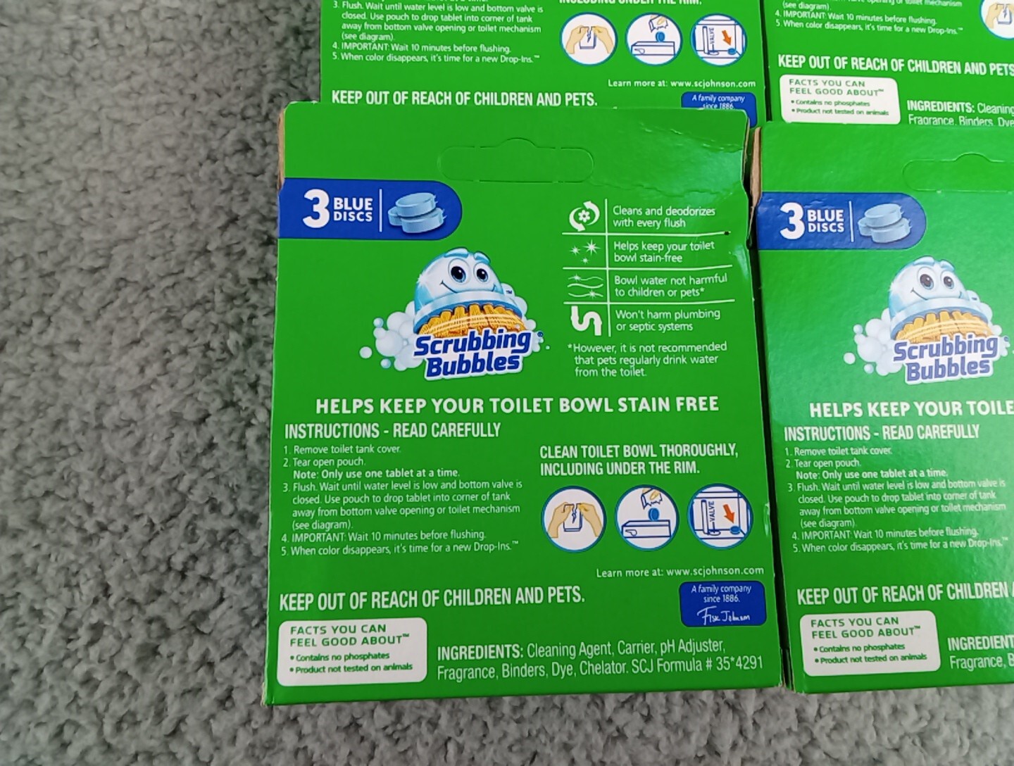 18 Scrubbing Bubbles Vanish Blue Drop In Tablets For Toilet Bowls (6)-3 Ct Boxes