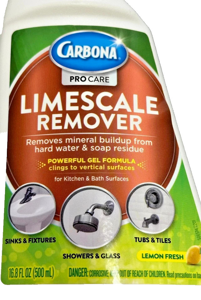 (3-Pk) CARBONA Sink Shower Glass Tubs Tiles Bath LIMESCALE REMOVER Lemon Fresh