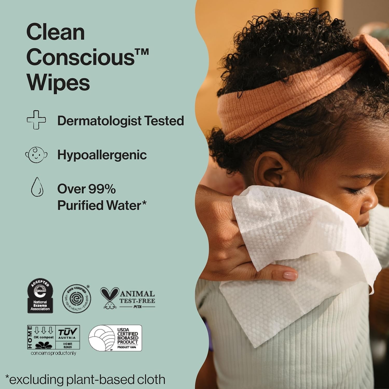 The Honest Company Sensitive Baby Wipes 60 Pack, Geo Mood Hypoallergenic