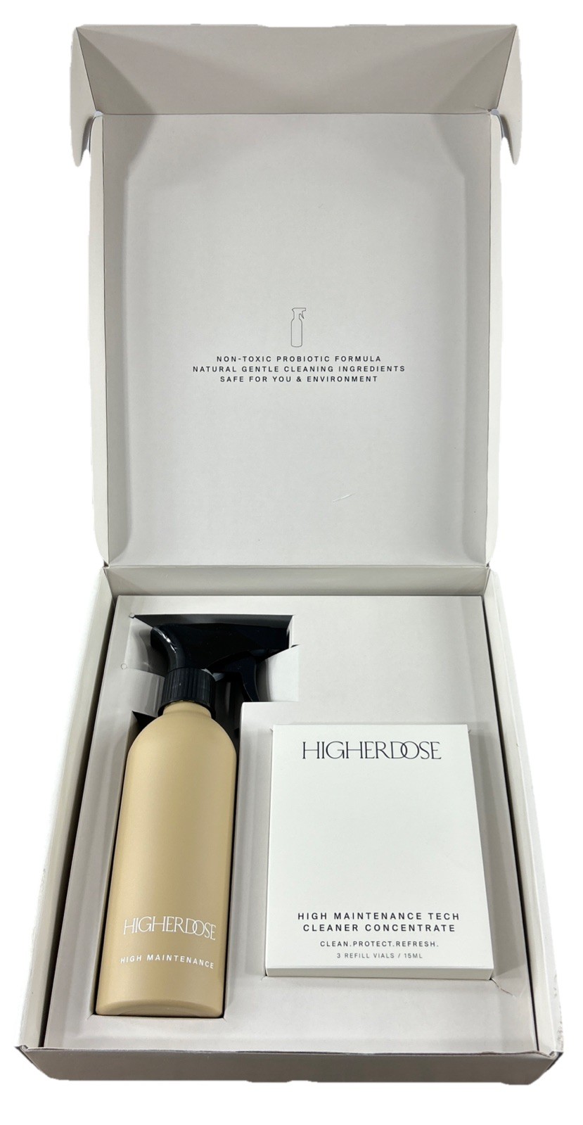 NEW Sealed HigherDOSE High-Maintenance Tech Cleaner Kit Spray Bottle & Refills