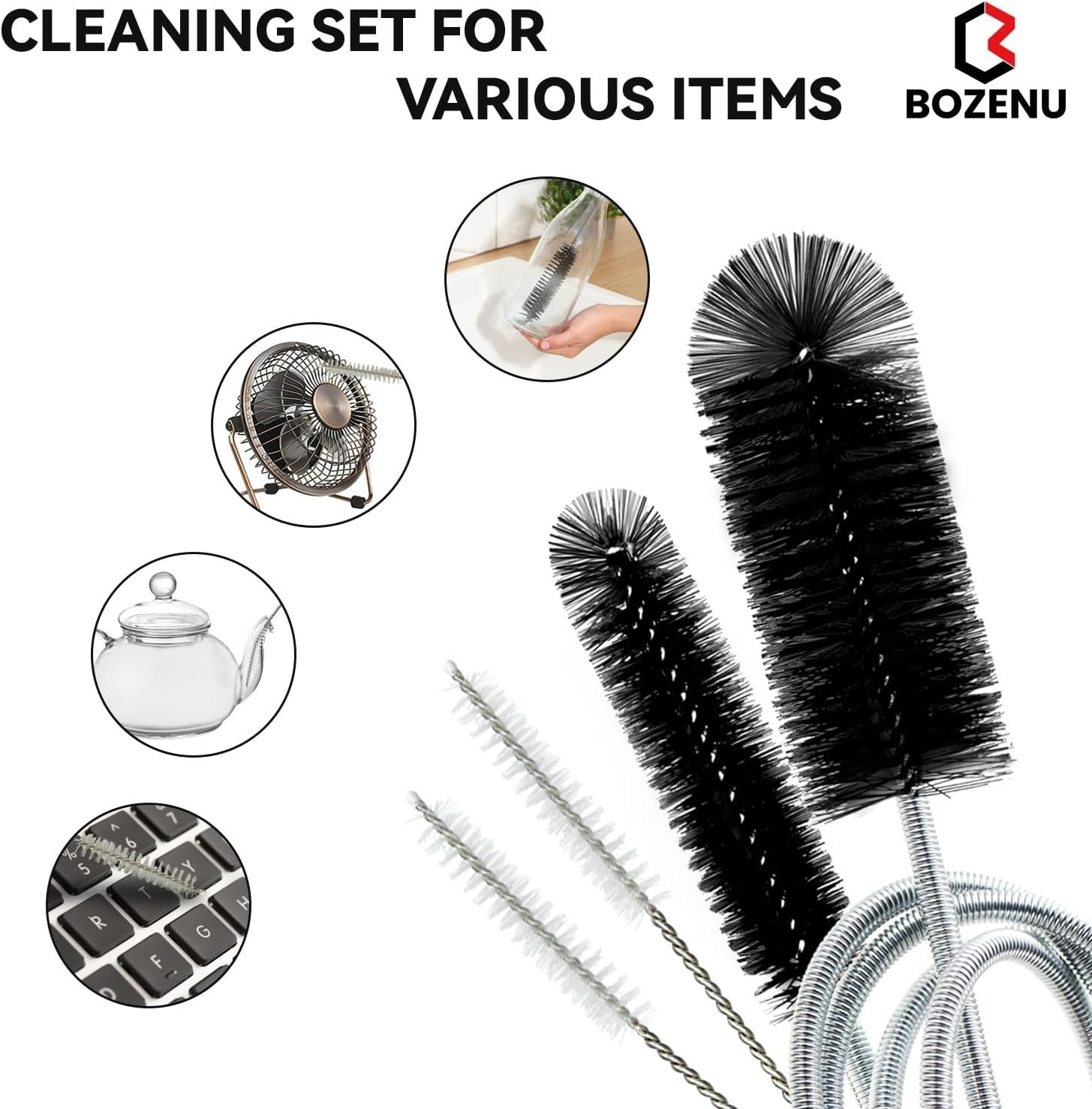Stainless Steel 4-Piece Pipe Cleaning Brush Set – Long Handle & Portable Design