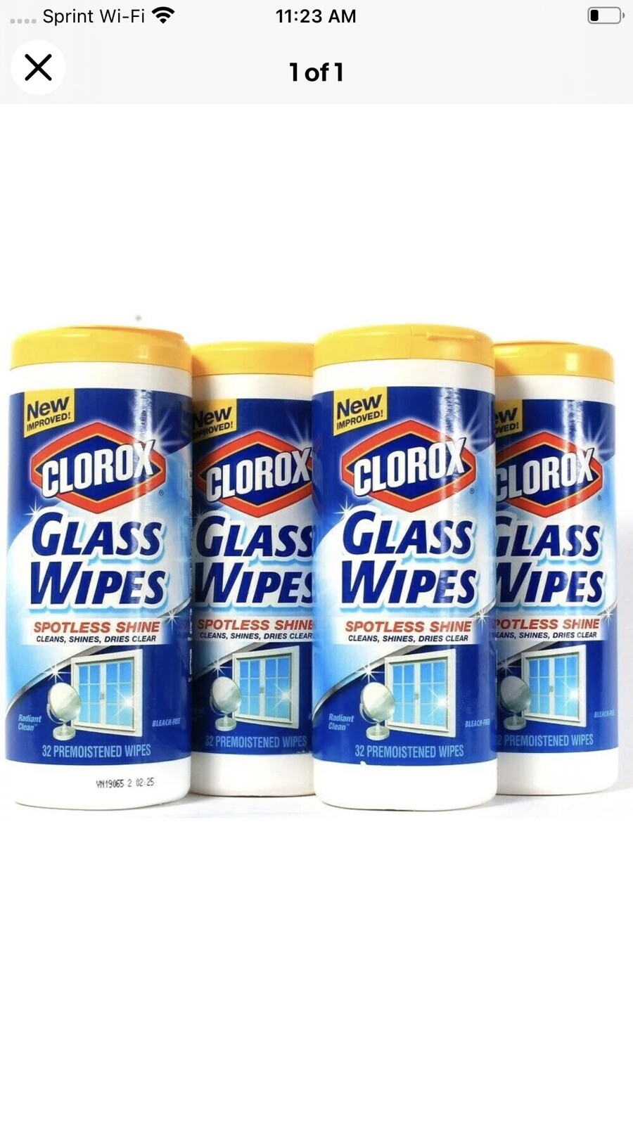 4 Glass Cleaner Spotless Radiant Shine 32 Count For Windows Tables Mirrors
