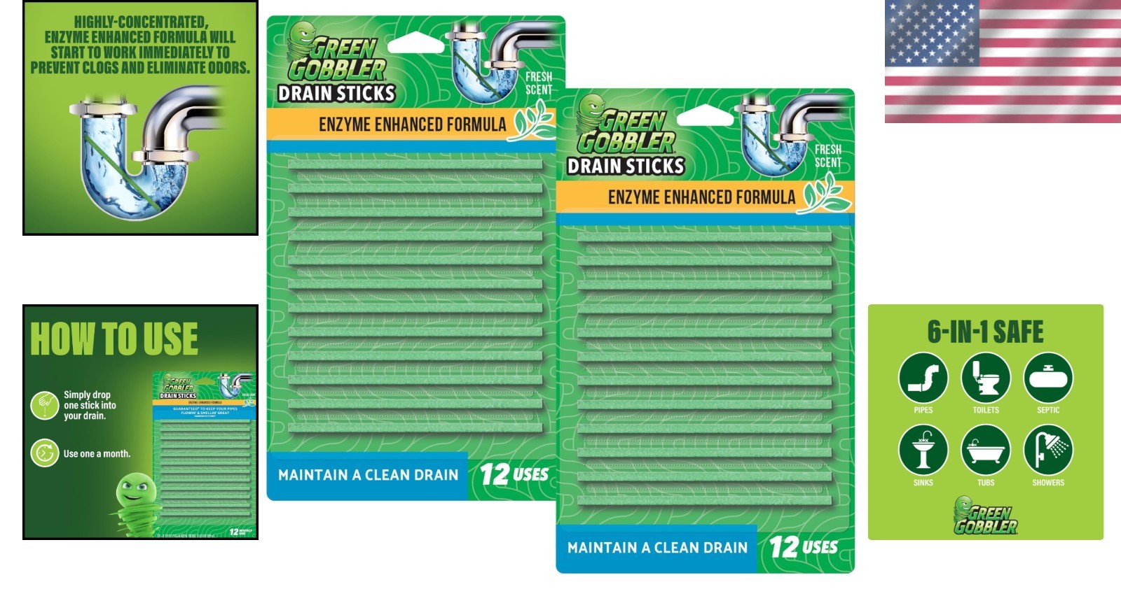 Powerful Clog Prevention Drain Sticks – 24 Pieces for Fresh, Odor-Free Drains