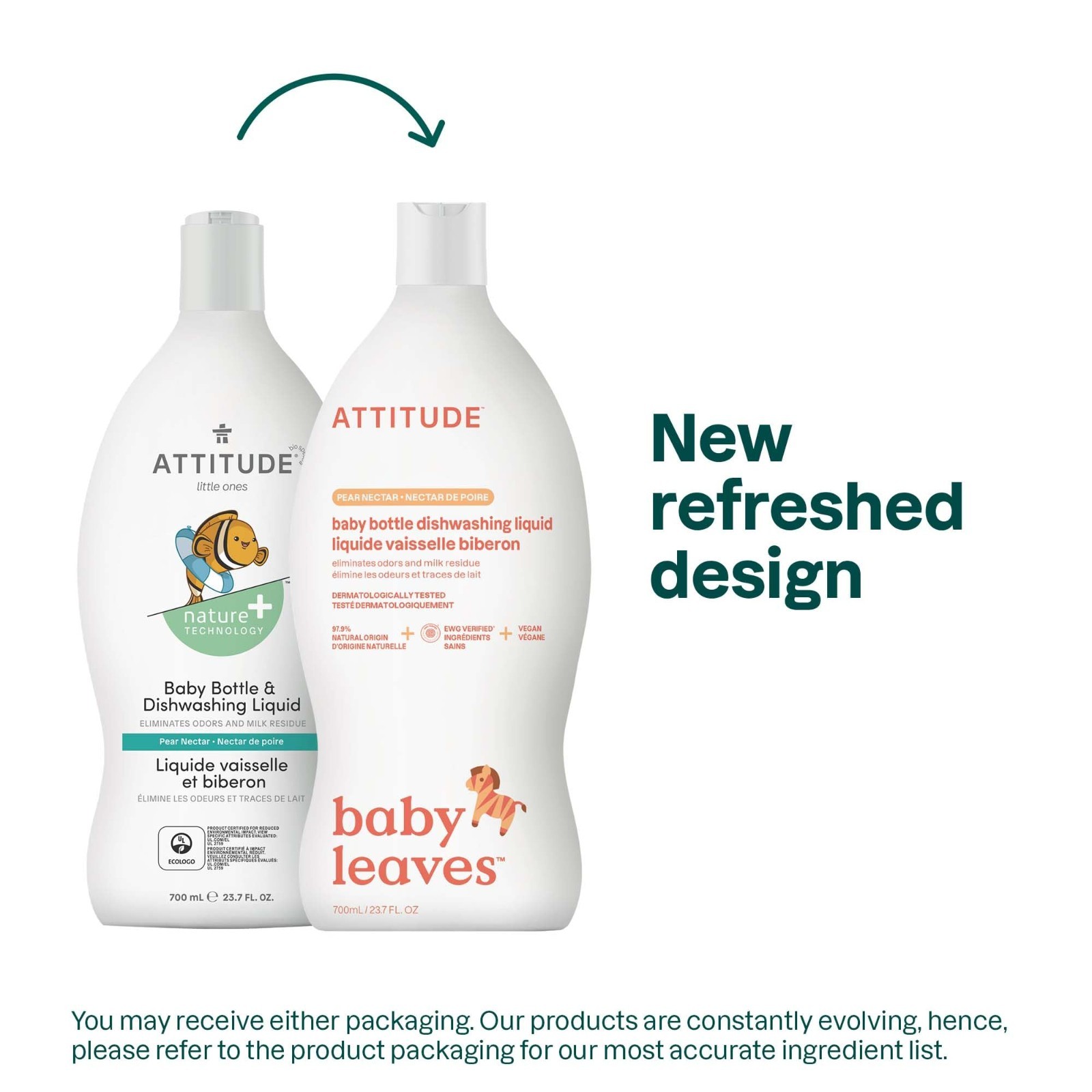ATTITUDE Baby Dish Soap and Bottle Cleaner, EWG Verified Dishwashing Liquid, No