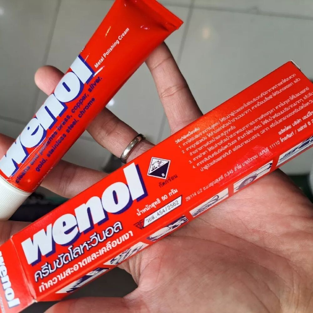 WENOL Metal Polishing Cream Brass Silver Stainless Steel Aluminum Gold 100 g x 3