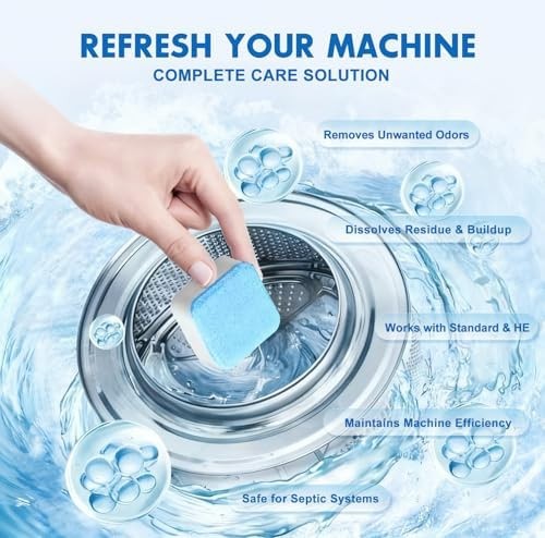 Washing Machine Cleaner Tablets and Deodorizer: 24 Pack Laundry Machine Tub D…