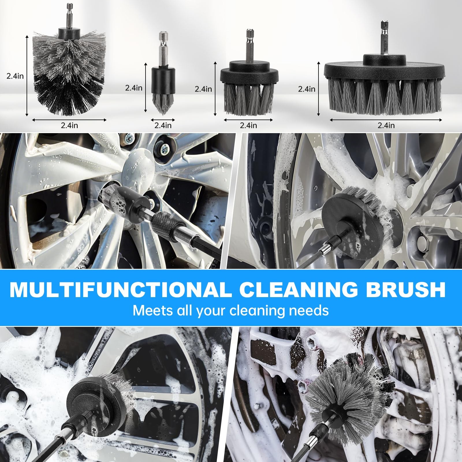 Car Detailing Kit, Car Detailing Brush Set, Car Cleaning Drill Brush Kit with…