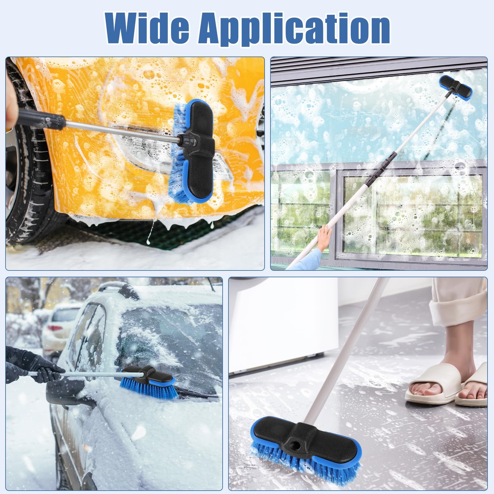 Car Wash Brush Head with Soft Bristle 8”, Car Cleaning Brush with Protective…