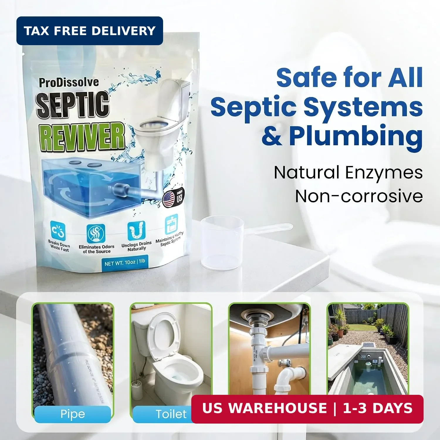 Septic Balance, 3 Septic Tank Treatments – 3 Month Supply – Septic Tank Cleaner