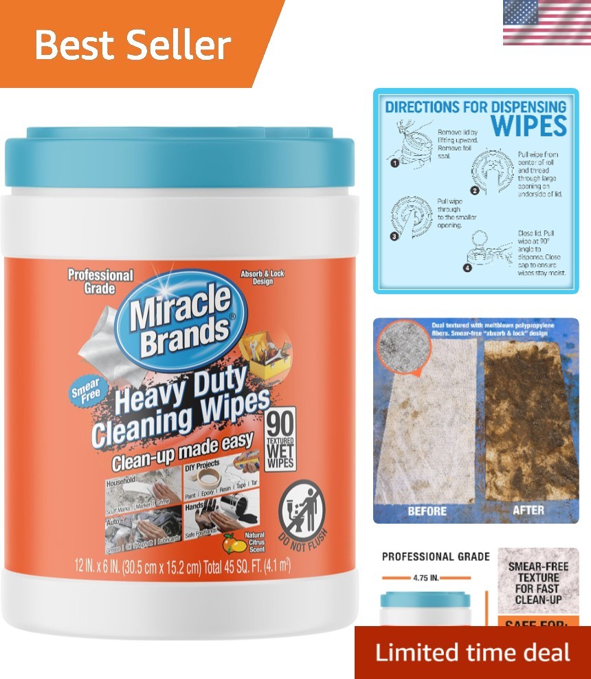 Powerful 90 Count All-Purpose Cleaning Wipes – Ideal for All Surfaces