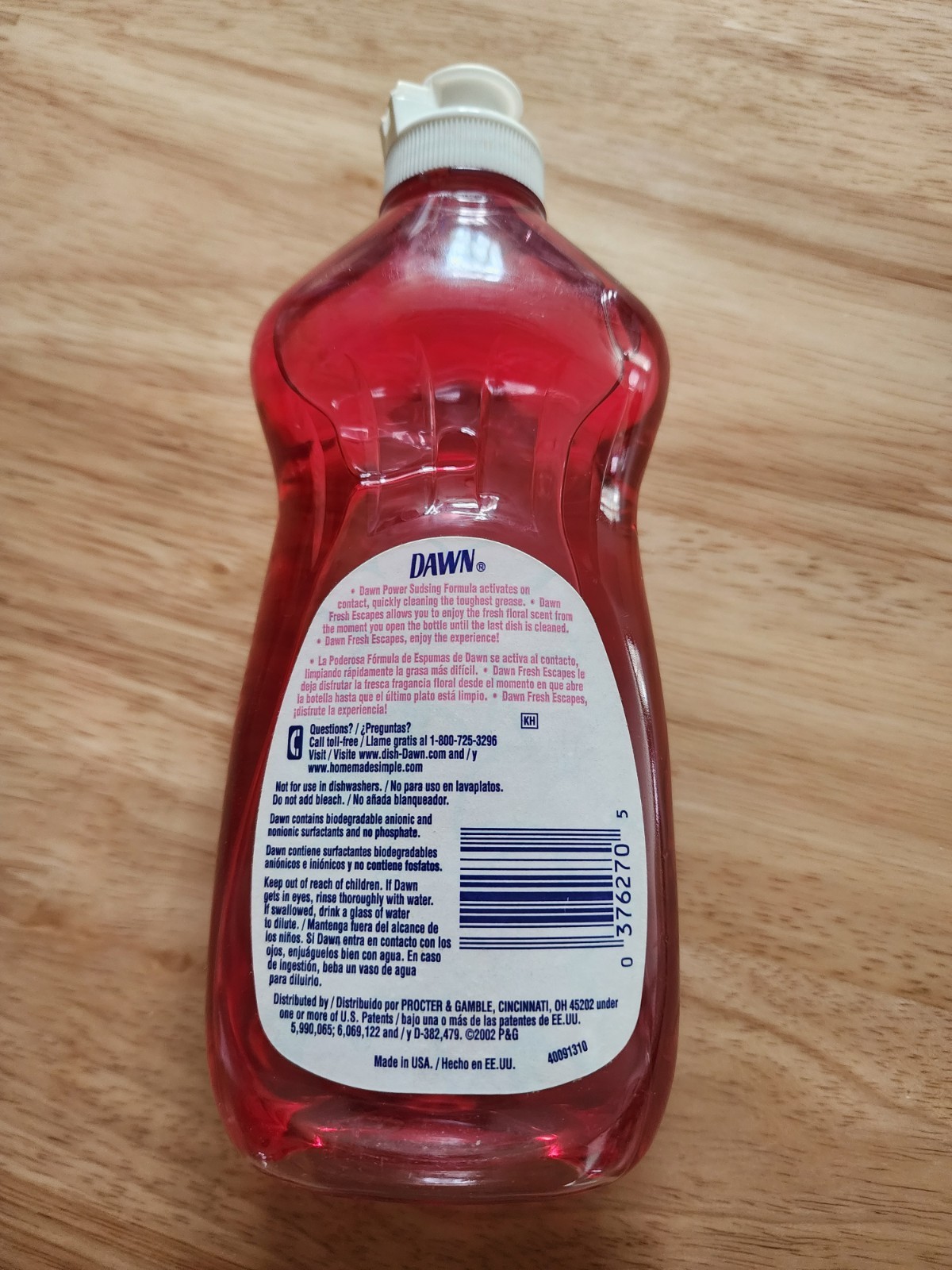Vintage 2002 Dawn Ultra Dishwashing Liquid Fresh Escapes Wildflower Medley 12.6z