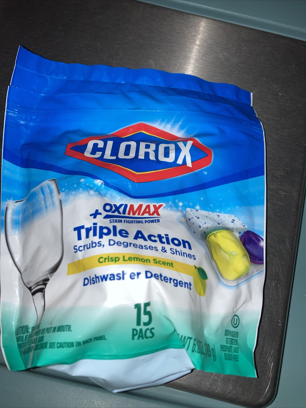 3 Clorox Triple Action Dishwasher Detergent OxiMax 17 Pacs