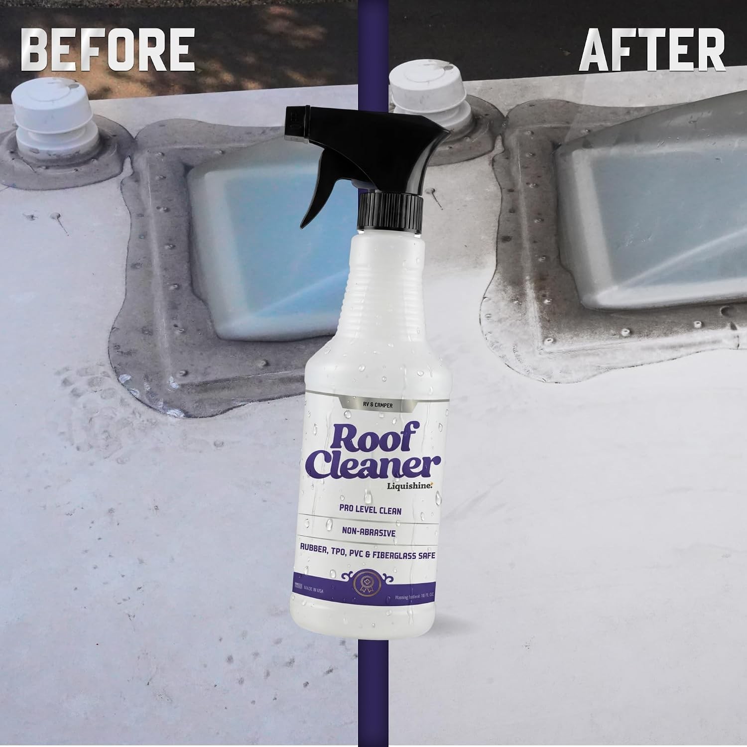 Roof Cleaner RV Roof Cleaner with UV Protection, Removes Dirt & Grime, Safe for