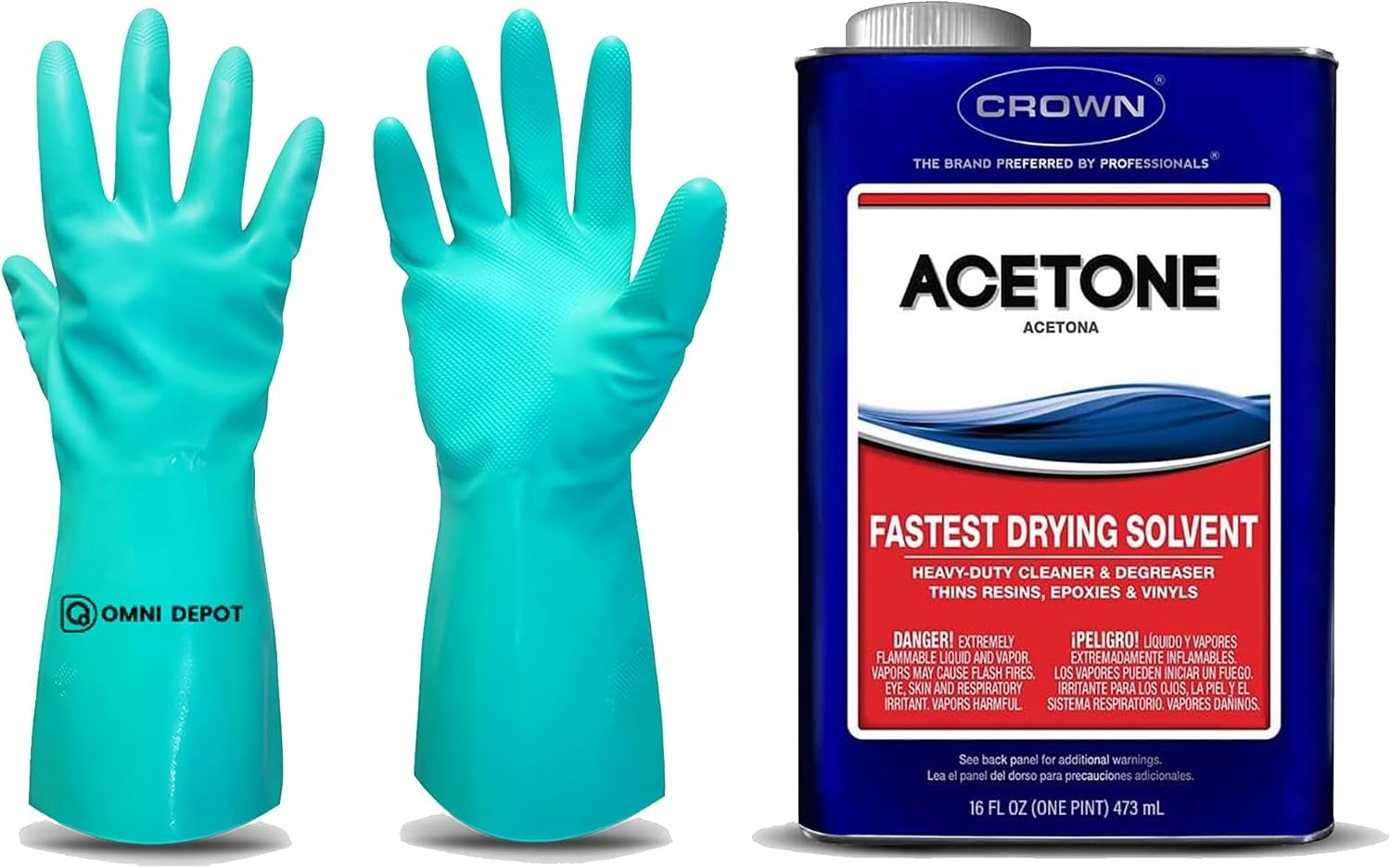 100% Pure Crown Acetone Solvent Cleaner Fast-Evaporating Liquid Cleaning