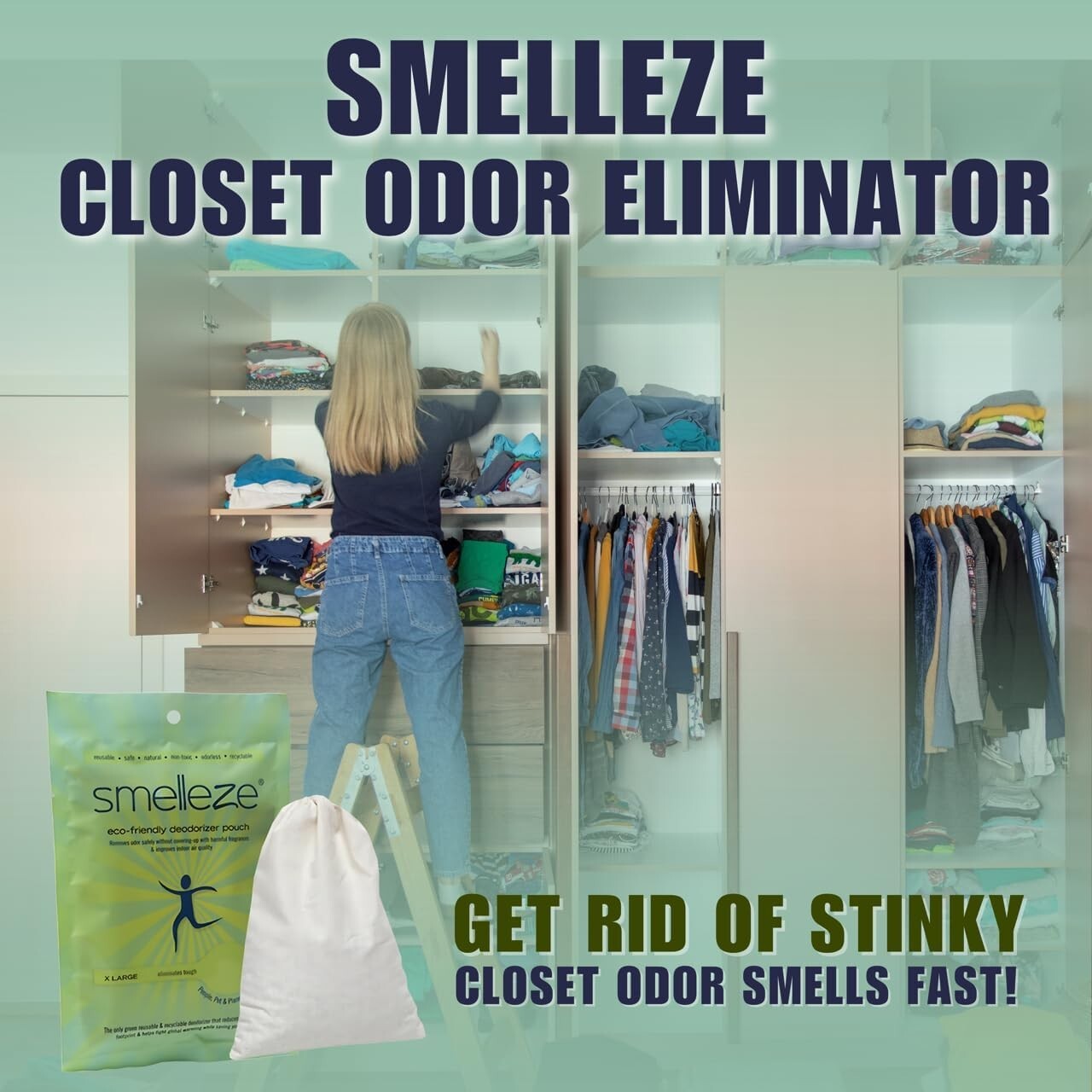 SMELLEZE Reusable Office Odor Removal Deodorizer: Eliminate Smell in 150 Sq. Ft.