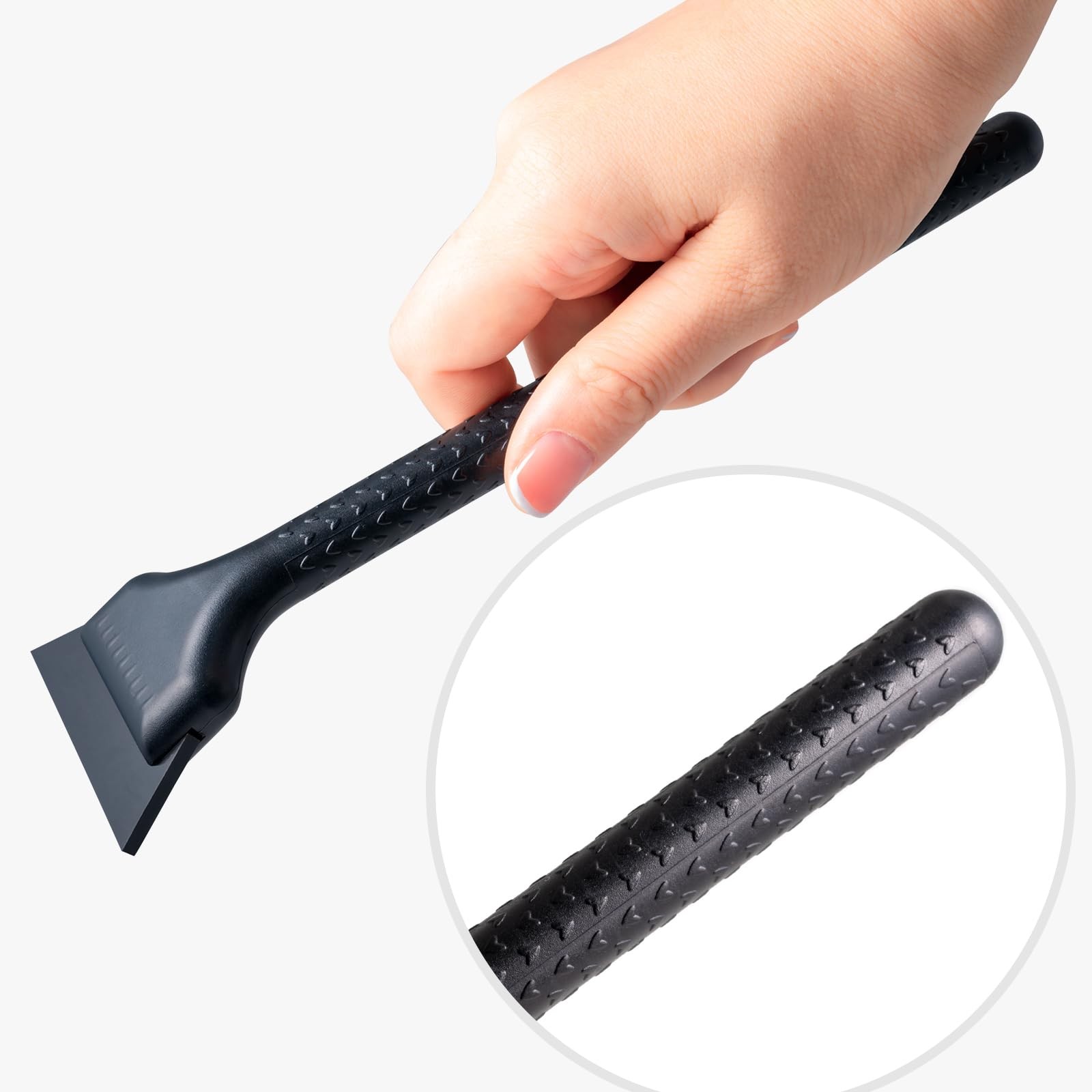 2 Pack Car Squeegee, 5 inchs & 2 inchs Rubber Blade with Anti-Slip Handle Win…