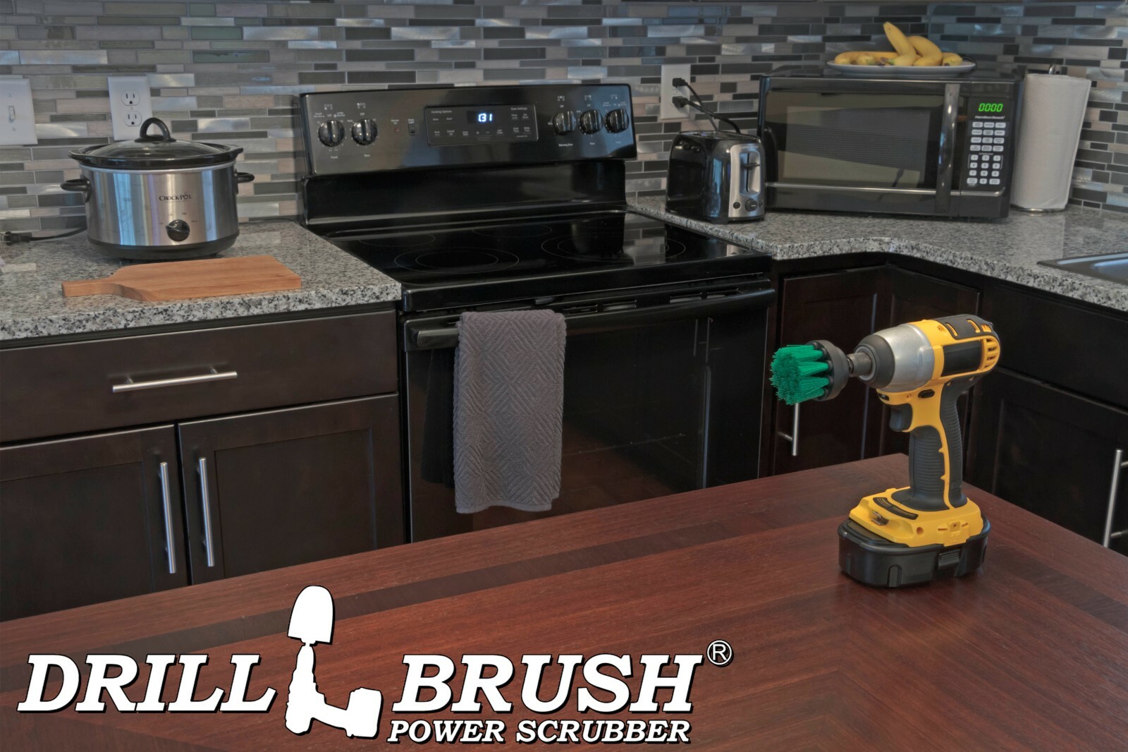 Drill Brush Small 2in Kitchen Scrub Brush for Stove, Oven, Sink,Tile and Grout