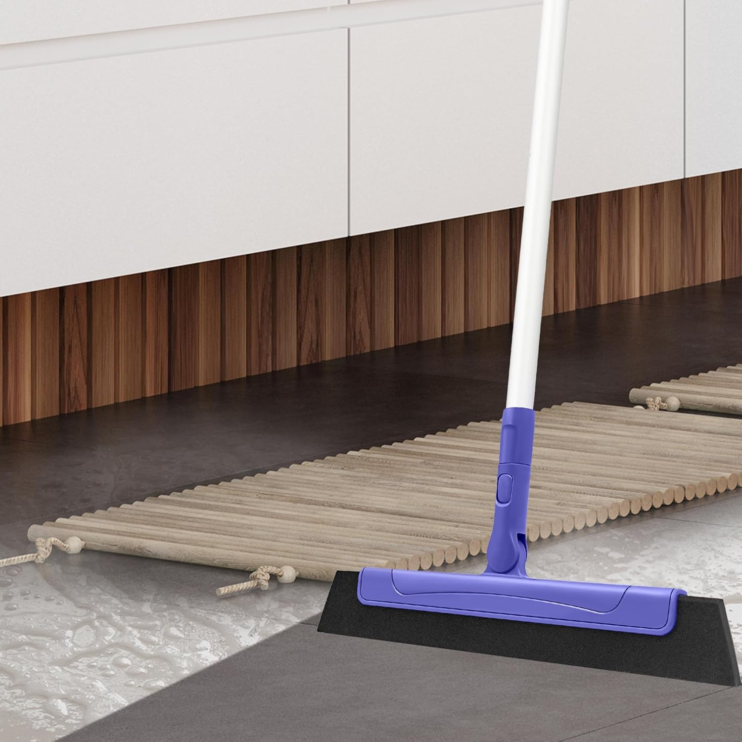 Floor Squeegee with 180° Rotating Head, EVA Foam Blade Squeegee for Floor with A