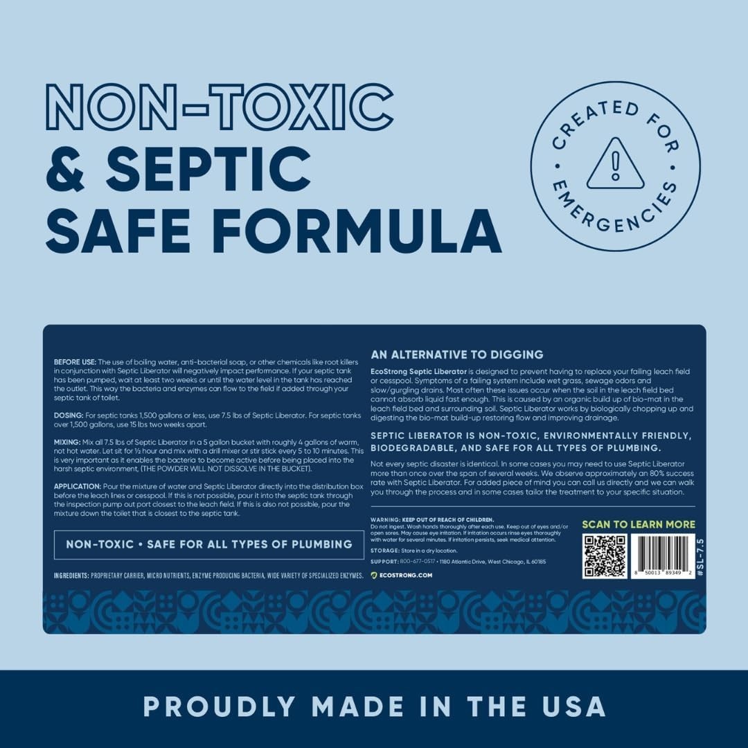 Septic Tank Shock Treatment | Enzyme Septic Safe |Clears Leach & Drain Field…