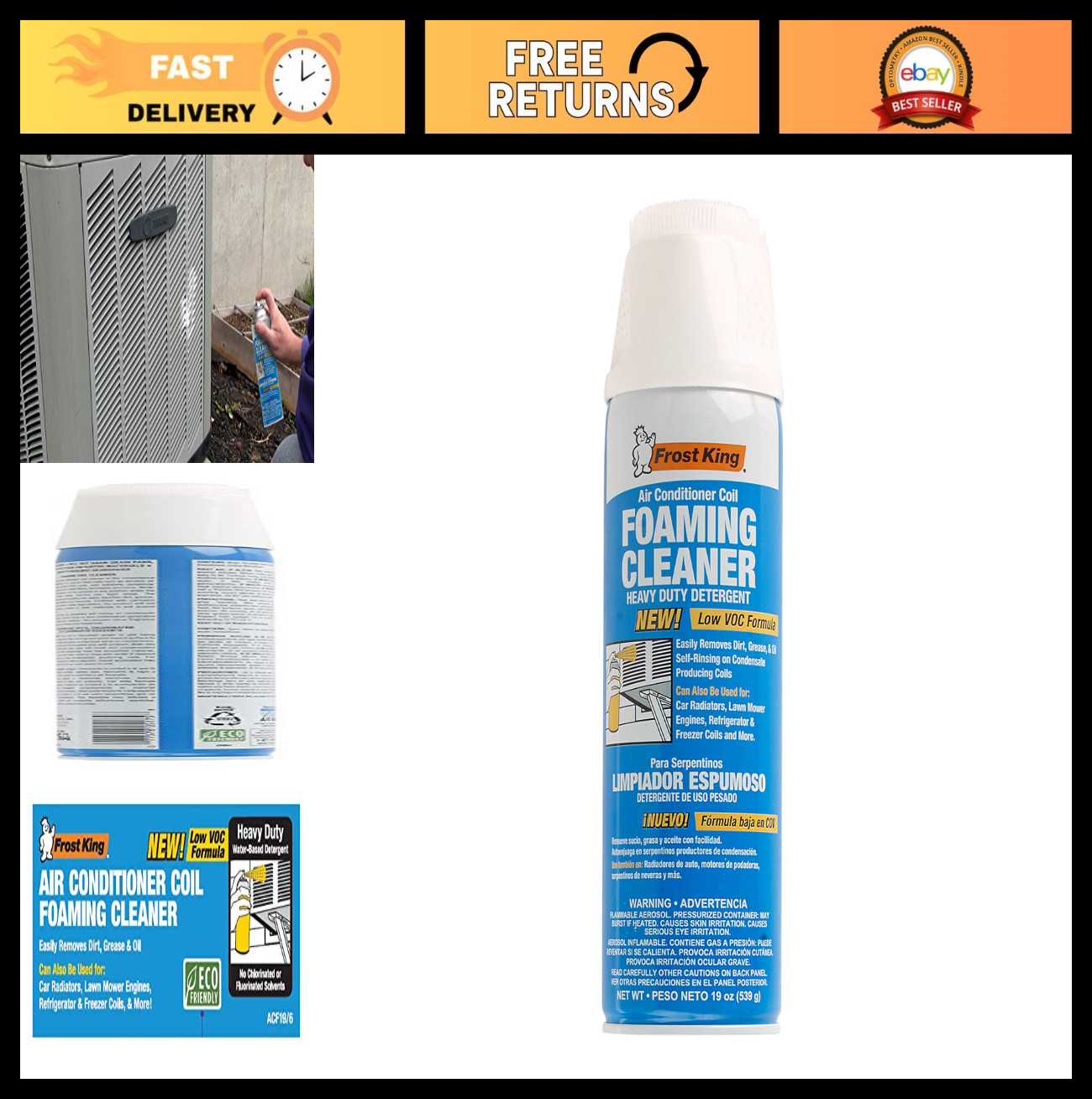 Foam Coil Cleaner for HVAC Systems – 19 oz, 1.18 lb – Effective Air Conditioner