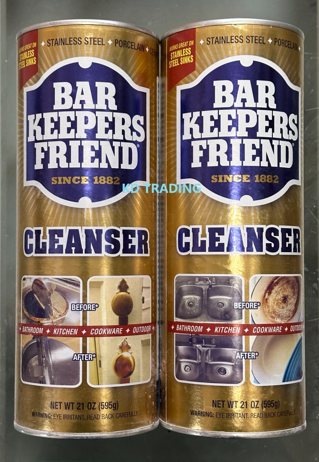 (2-Pack) BAR KEEPERS FRIEND Stainless Steel Cookware Porcelain CLEANER & POLISH