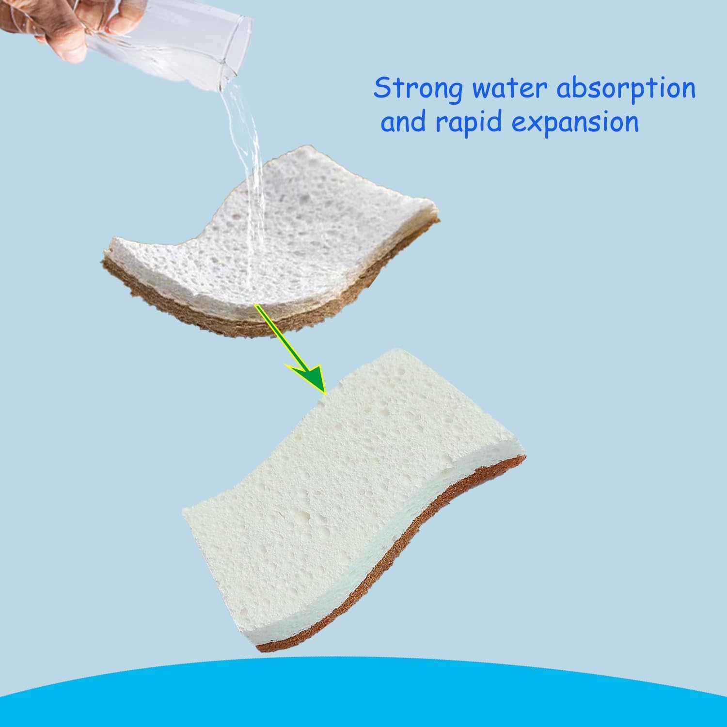 Natural Sponges for Dishes 12 Pack,Keep Soap Biodegradable Kitchen Sponge,